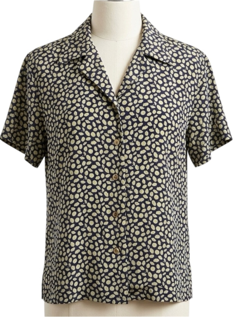 Linda Allard Ellen Tracy Vintage Women Patterned Shirt Blouse Silk Size 10 - Picture 2 of 10